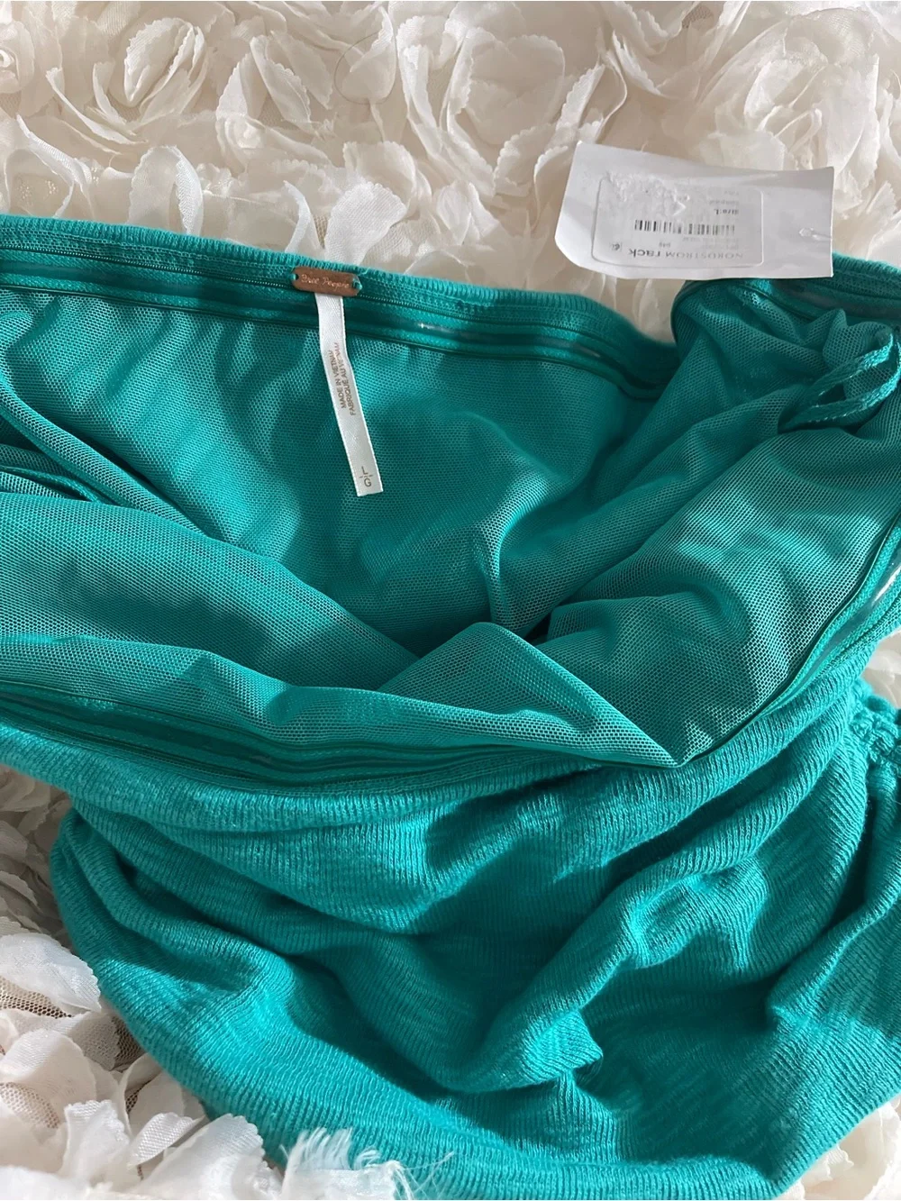 Free People Teal Boulevard Tube Top